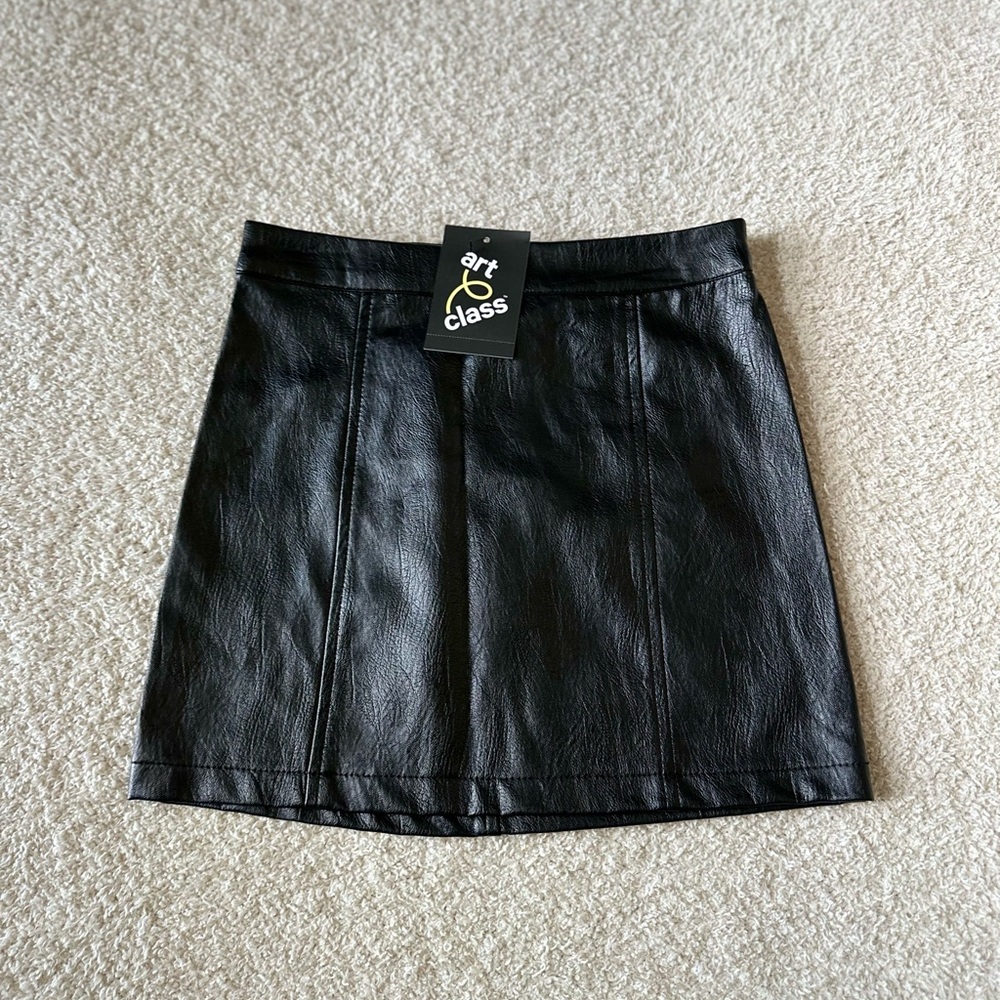 Girls Faux Leather Skirt